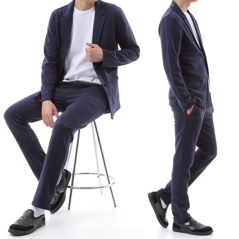【成人の日セール】メンズ スーツ カジュアルスーツ ジャージ素材 大きいサイズ 上下 セットアップ スリム オールシーズン メンズ テーラード 無地 |  | 10