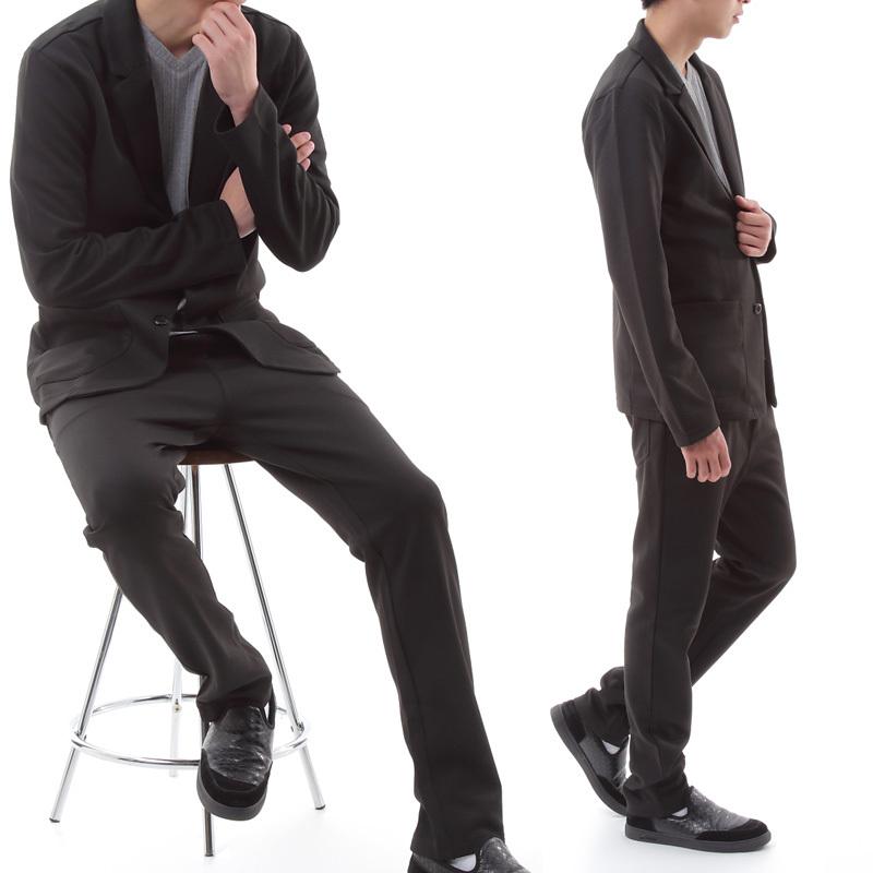 メンズ テレワーク スーツ カジュアルスーツ ジャージー素材 大きい