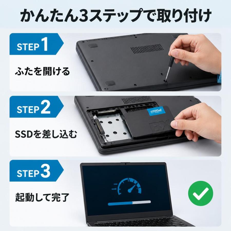 Crucial 2TB BX500 SSD 内蔵2.5インチ SATA CT2000BX500SSD1JP Micron