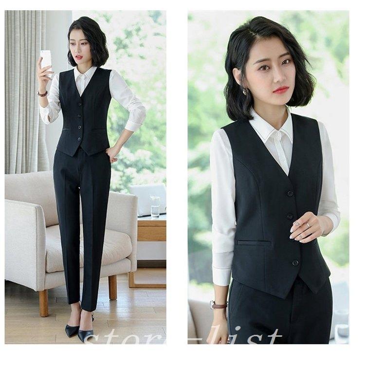 非常に高い品質 フォーマルベストレディースジレベストベストスーツベストオフィスビジネス通勤無地ストライプ 前開き サイズ 2xl Sistemadomdelivery Com Br