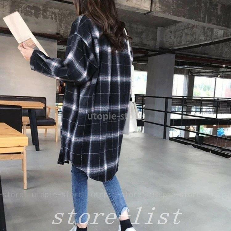 大きな取引 シャツチェックロングシャツネルシャツレディースチェックシャツロング長袖チュニック大きいサイズオーバーサイズ春秋冬 長袖 サイズ 3xl Www Theopengate Org Il