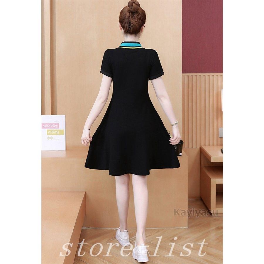 競売 ゴルフウェアポロワンピースレディーススポーツチュニックゴルフワンピースロングポロシャツ着痩せ夏用コーデ通気吸汗半袖poloaライン女性用 ワンピース カラー ブラック Www We Job Com