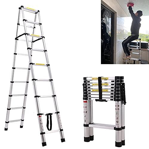 DayPlus 伸縮はしご兼用脚立 最長2.6m 8段+8段 兼用脚立 踏み台