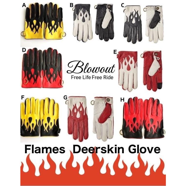 各色あり Blowout 冬用 フレイムス レザーグローブ フリース ボア 本革