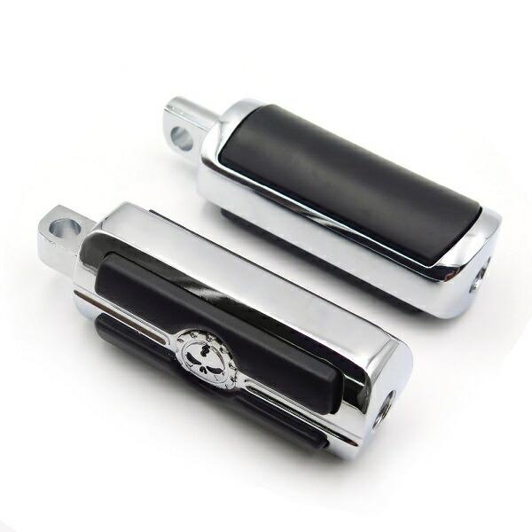 ハーレー フットペグ スカル フットレスト クローム ペグ ソフテイル