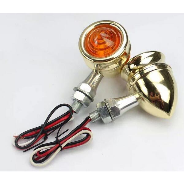 真鍮 LEDウィンカー 4個 ブラス ビンテージ BRASS ハーレー ショベル