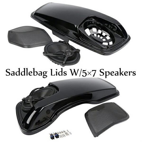 ハーレー ツーリング サドルバッグ lids スピーカー ブラック 塗装済 バガー 2014以降 FLHT FLHTCU FLH FLTR FLHX サドルバック蓋 バガー