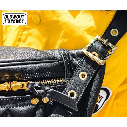 【最終値下げ】Blowout 本革 ライディングバッグ キルティング Blowout レザー ライディングバッグ キルティング ダイヤモンドカット