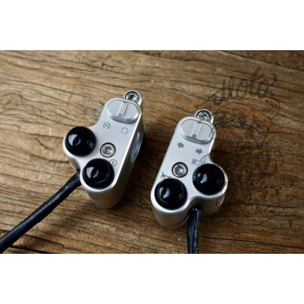 22mmハンドル ミニスイッチボックス プッシュボタン ハンドルバー 左右