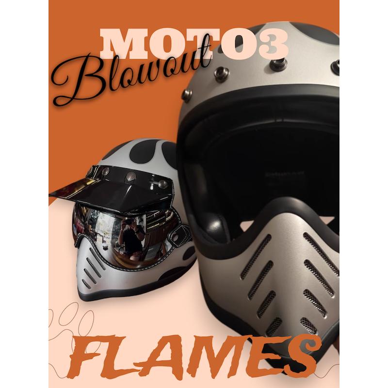 Blowoutマットブラック SV フレイムス ビンテージ MOTO3 DOT バイザー