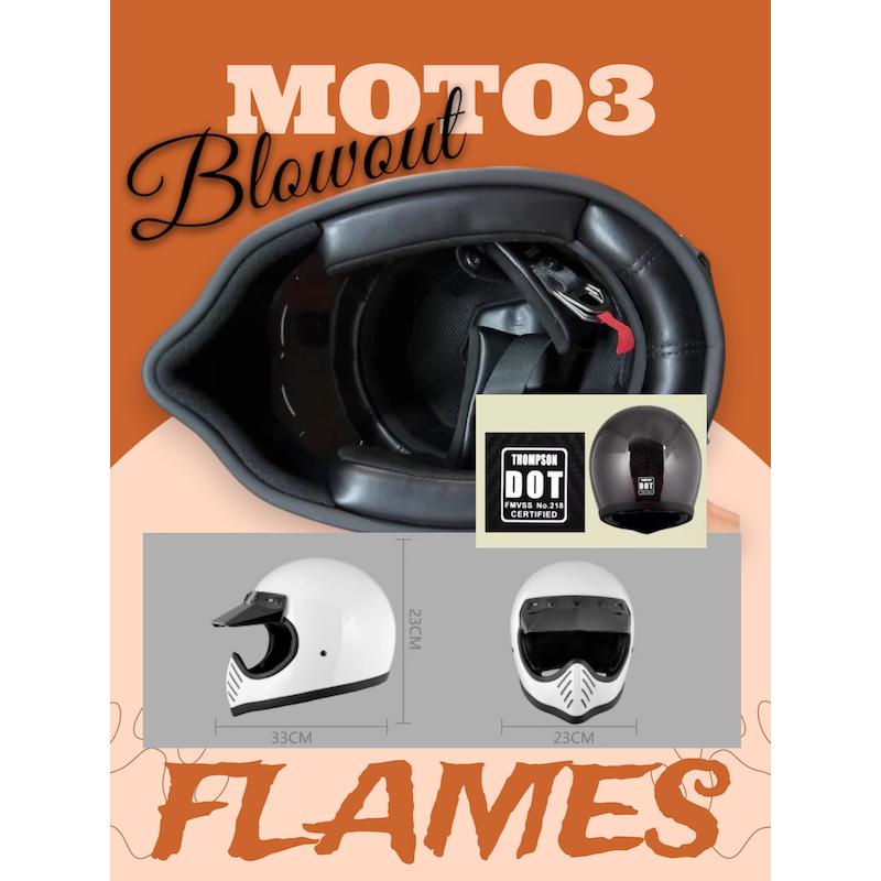 Blowoutマットブラック SV フレイムス ビンテージ MOTO3 DOT バイザー