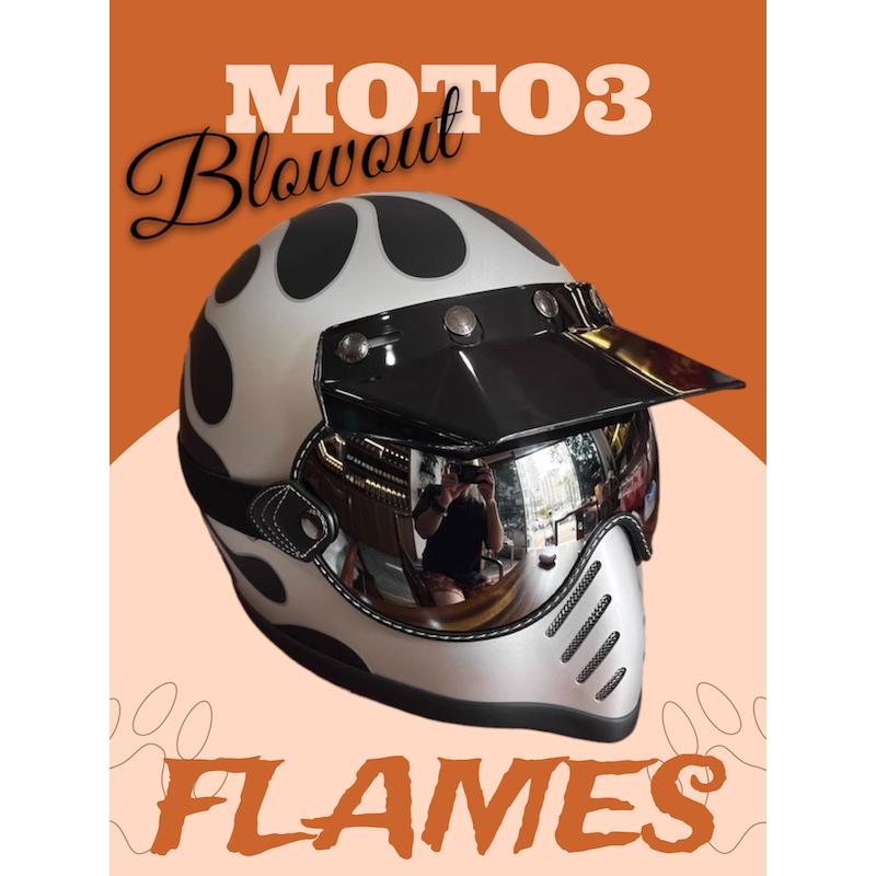 Blowoutマットブラック SV フレイムス ビンテージ MOTO3 DOT バイザー