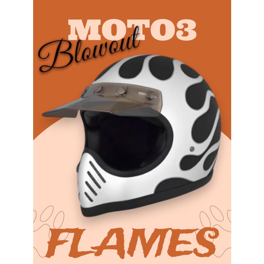 Blowoutマットブラック SV フレイムス ビンテージ MOTO3 DOT バイザー