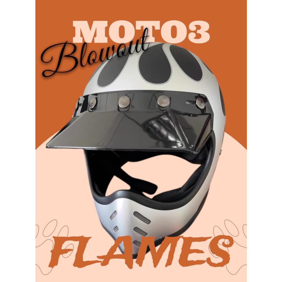 Blowoutマットブラック SV フレイムス ビンテージ MOTO3 DOT バイザー