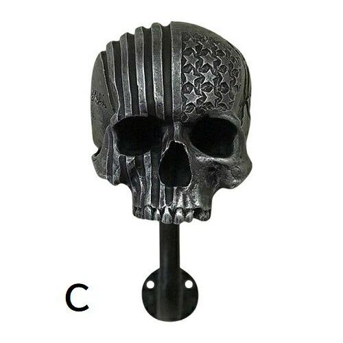 スカル ヘルメットホルダー、帽子かけ インテリア バイカー チョッパー