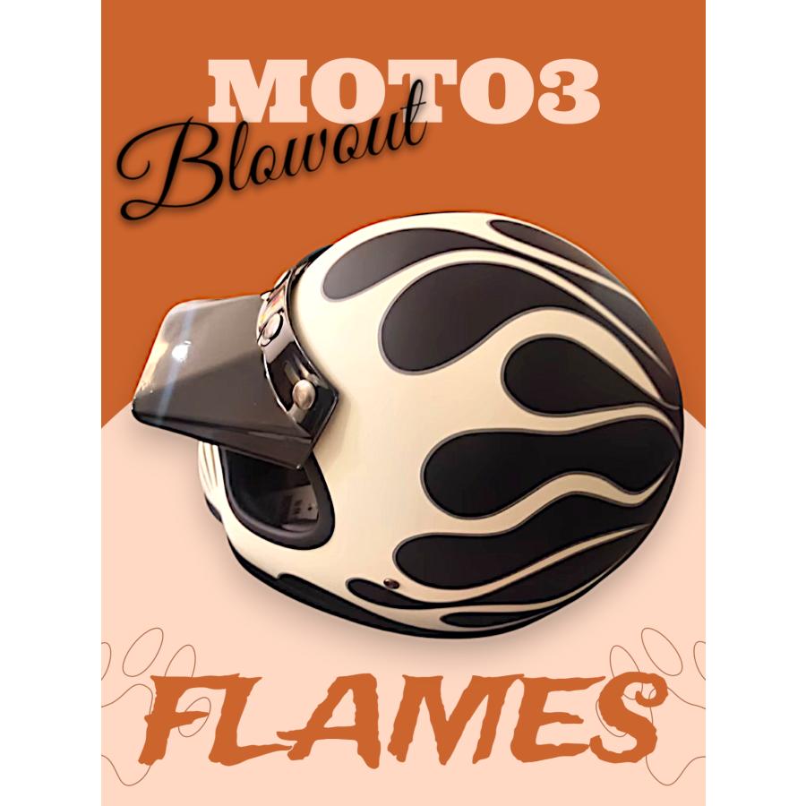 Blowout マットブラック フレイムス ビンテージ MOTO3 DOT バイザー