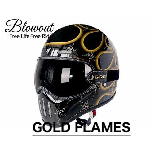 HARLEY-DAVIDSON ジェットヘルメット フレイムデザイン Blowout ゴールド フレイムス ヘルメット MTX フルフェイス ジェット