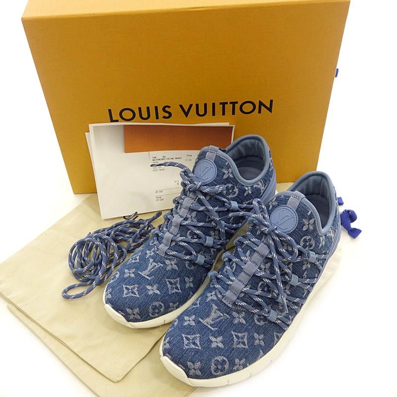 ルイヴィトン/LOUIS VUITTON 1A45UN　モノグラム　デニム ファストレーン　ライン スニーカー　靴 70I19 サイズ メンズUK7  デニム×ホワイト ランクS 102 (中古 :1066189436756:BLOWZ Yショッピングストア - 通販 - Yahoo!ショッピング