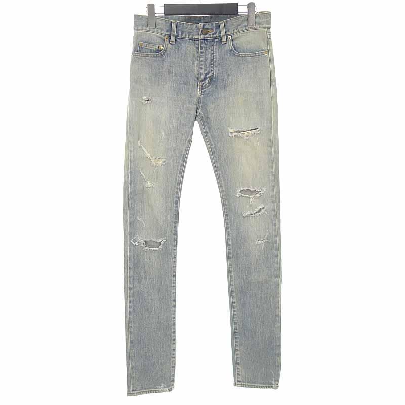 サンローランパリ Saint Laurent Paris 16aw D02 デストロイクラッシュストレッチスキニーデニムパンツ i サイズ メンズ27 インディゴ ランクa 102 中古 Blowz Yショッピングストア 通販 Yahoo ショッピング