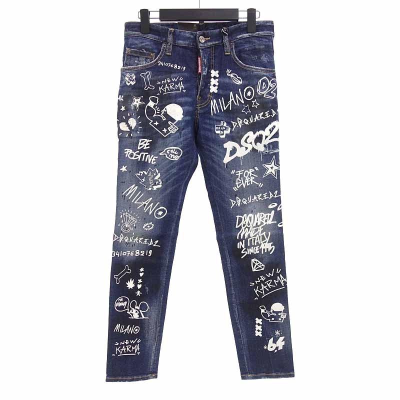ディースクエアード2 Dsquared2 22ss S74lb1099 Skater Jean ペイント デニムパンツ 52c22 サイズ メンズ42 インディゴ ランクs 中古 Blowz Yショッピングストア 通販 Yahoo ショッピング