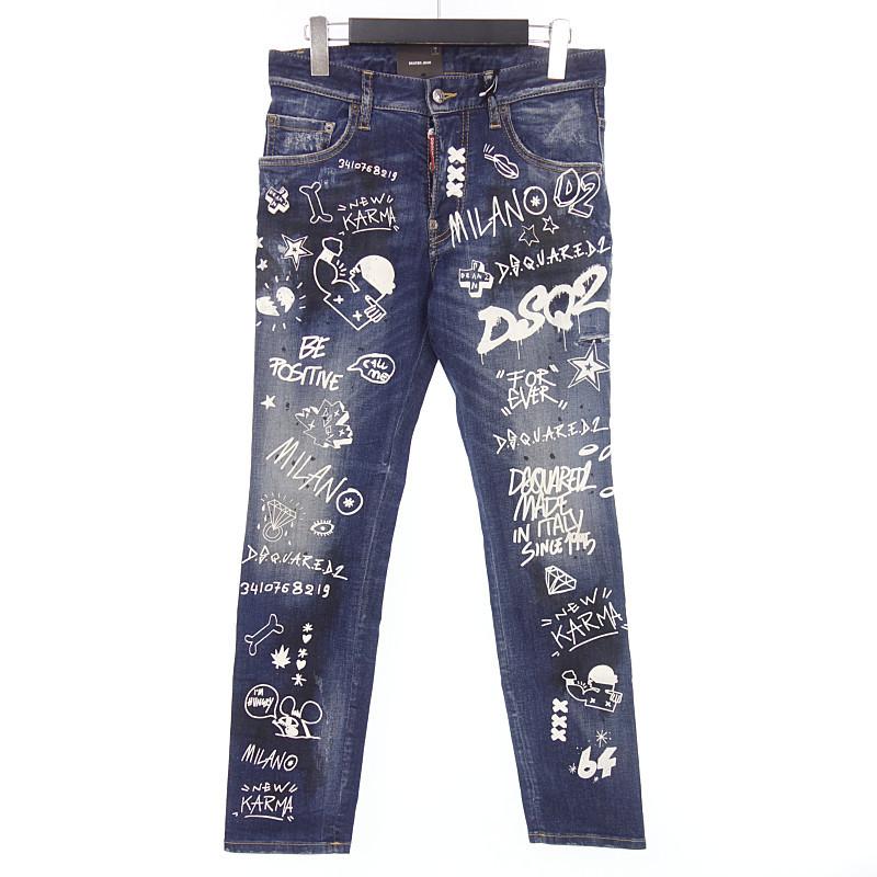 ディースクエアード2/DSQUARED2 22SS S74LB1099 SKATER JEAN ペイント