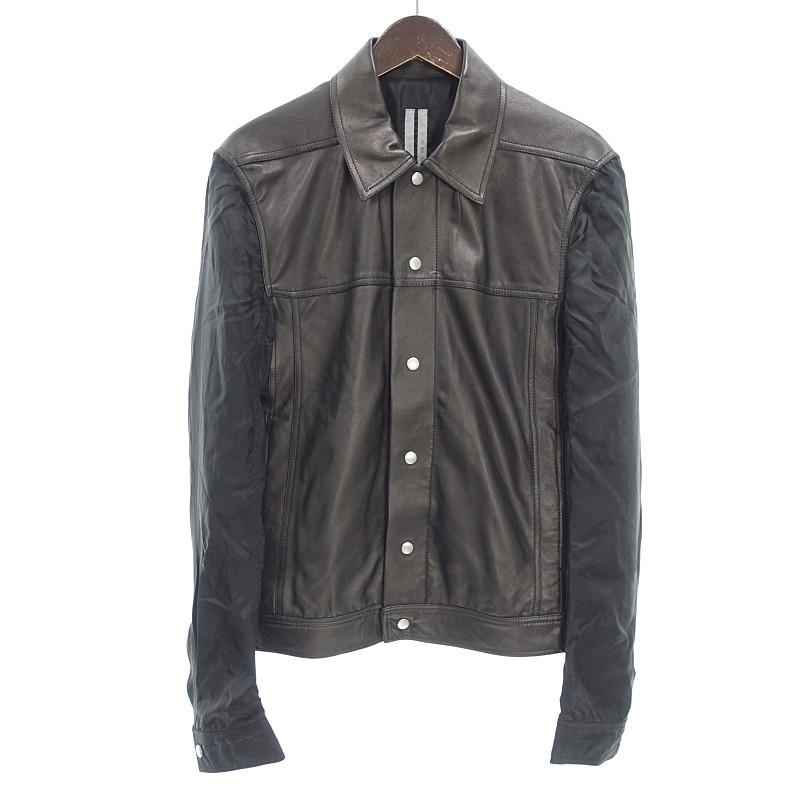 リックオウエンス/RICK OWENS 20SS ラムレザー 袖 ナイロン 切替 リックオウエンス/RICK OWENS 20SS ラムレザー 袖 ナイロン 切替