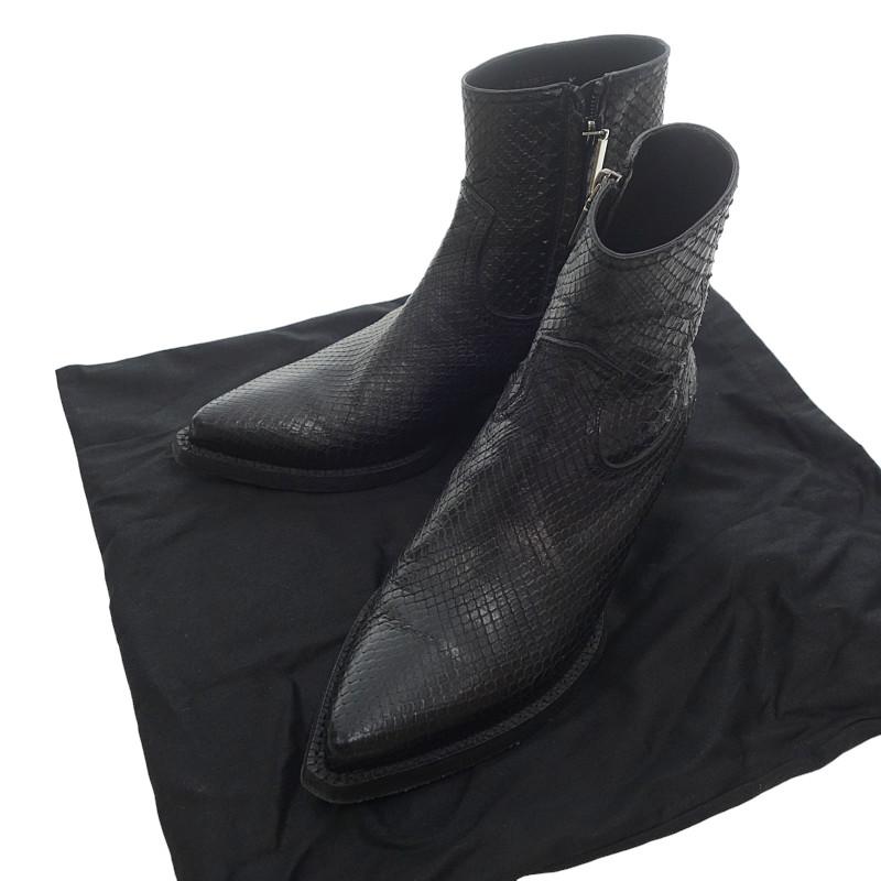 SAINT LAURENT パイソンヒールブーツ