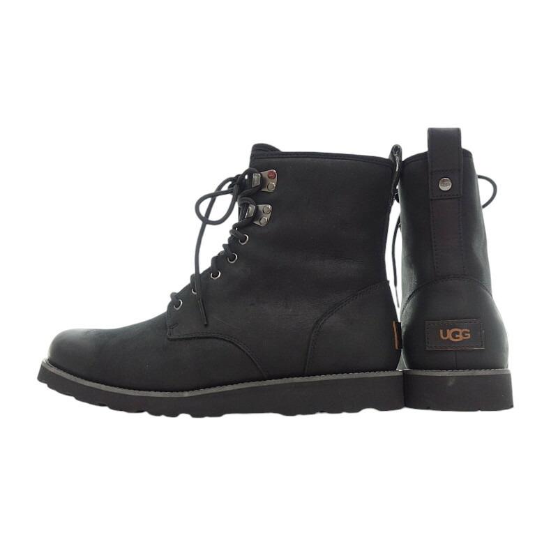アグ/UGG 1008139 Hannen ハネン ボア レザー ブーツ ブラック サイズ 
