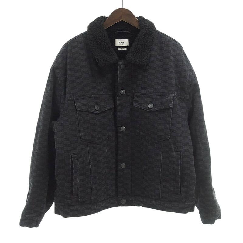 キス/KITH スモール ロゴ ボア デニム ジャケット ブラック キス/KITH スモール ロゴ ボア デニム ジャケット ブラック