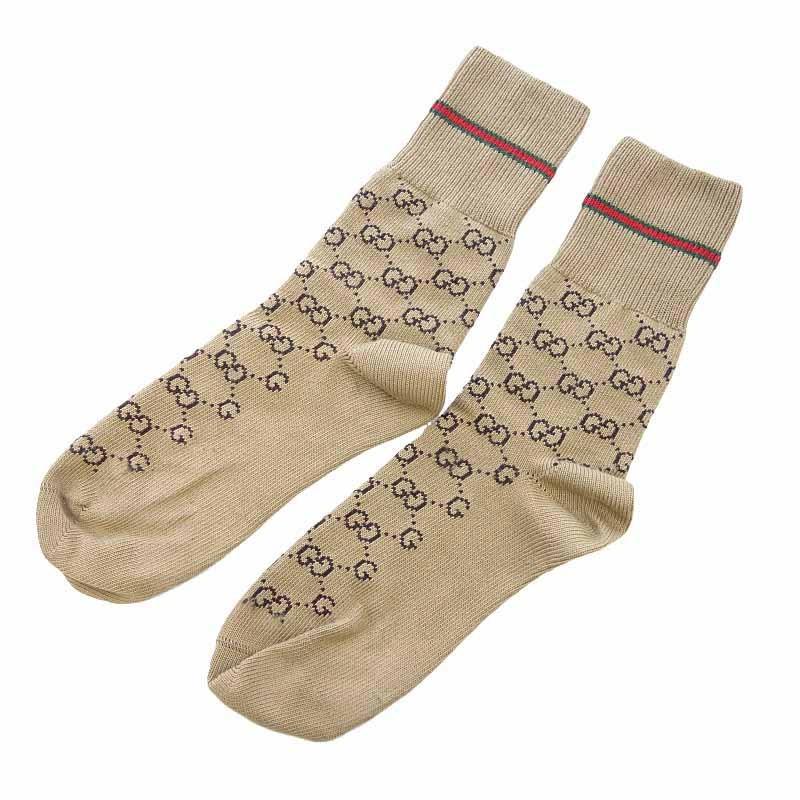 グッチ/GUCCI GG柄ソックス 靴下 82A20 サイズ - ベージュ ランクA 102 グッチ/GUCCI GG柄ソックス 靴下 82A20 サイズ - ベージュ ランクA 102