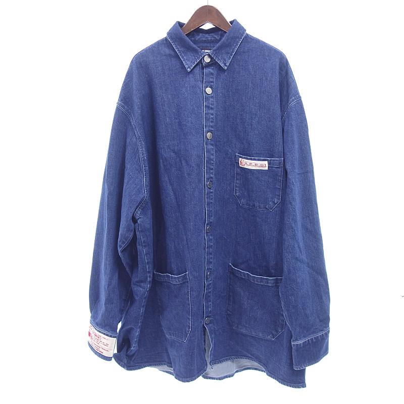 ラフシモンズ/RAF SIMONS 20SS Big fit denim shirt デニムシャツ 11G20 サイズ メンズL インディゴ