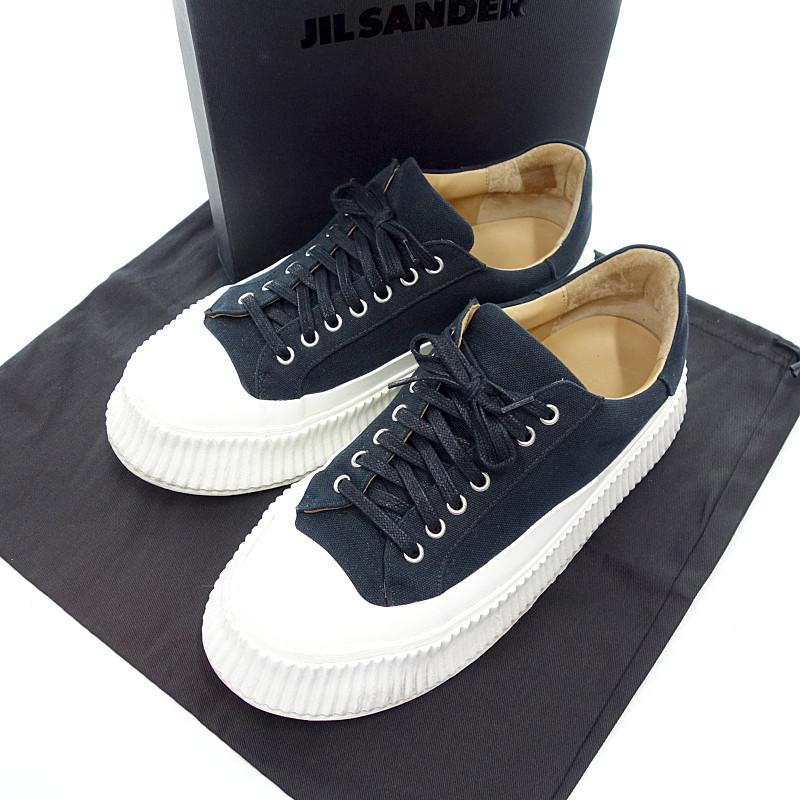 履き心地◎ JIL SANDER フラットフォームスニーカー(ネイビー×ブラック