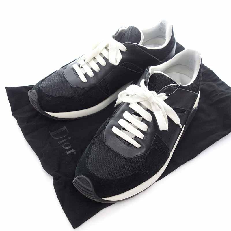Dior homme ディオール レザー スニーカー 41 ブラック メンズ