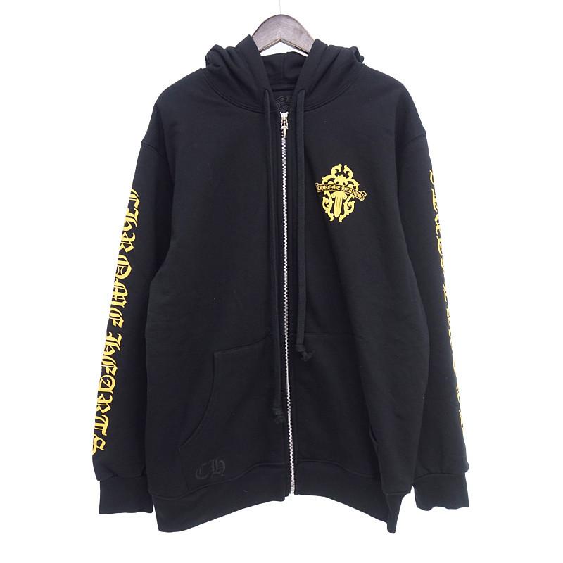クロムハーツ/CHROME HEARTS HOODIE ZIP DAGGER BLACK YELLOW ジップ