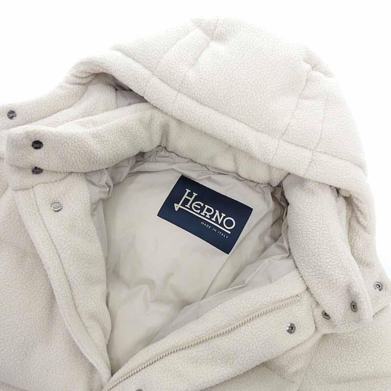 ヘルノ/HERNO 21AW ポリエステル ボア フリースダウンジャケット 80L22 サイズ メンズ48 ホワイト ランクA (中古 ...