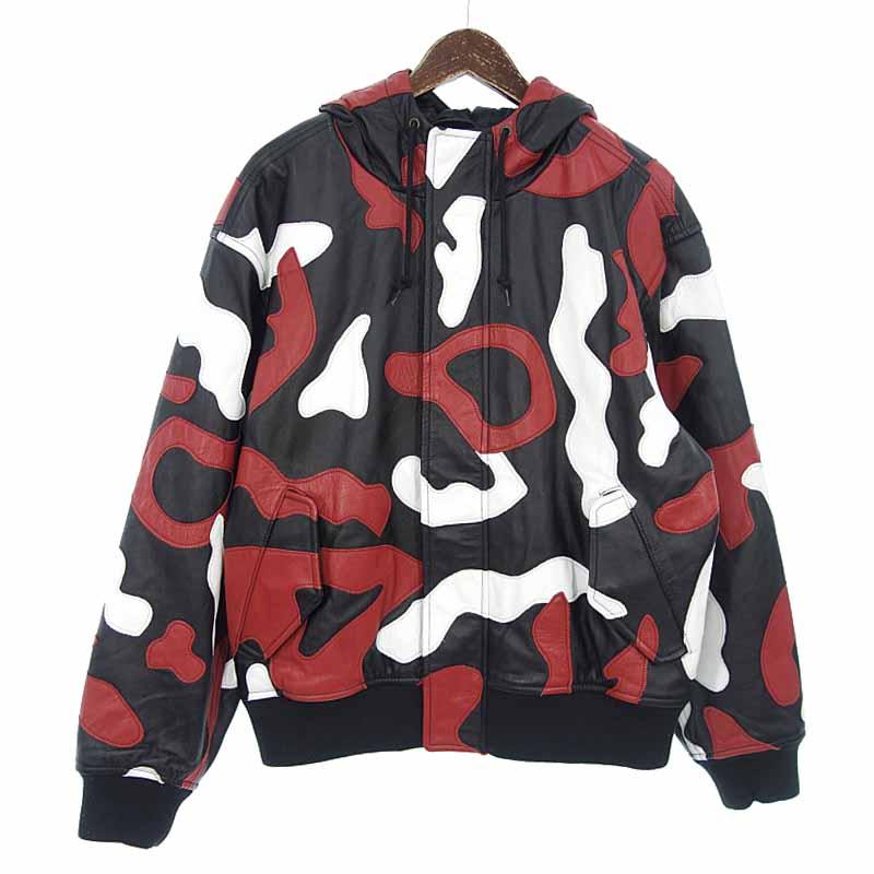 Supreme camo leather Hooded jacket | www.jarussi.com.br