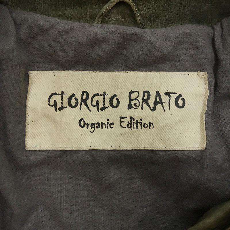 ジョルジオブラット/GIORGIO BRATO organic edition ムラ染め加工 レザージャケット 72G23 サイズ メンズ46 ...