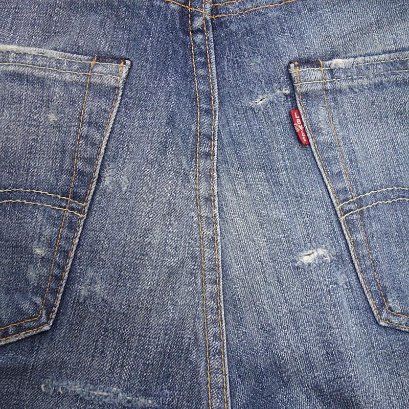 リーバイス/LEVIS ダメージ加工 スキニー デニム ジーンズ パンツ 12A24 サイズ メンズ32/32 ネイビー ランクC  (中古)｜blowz｜08