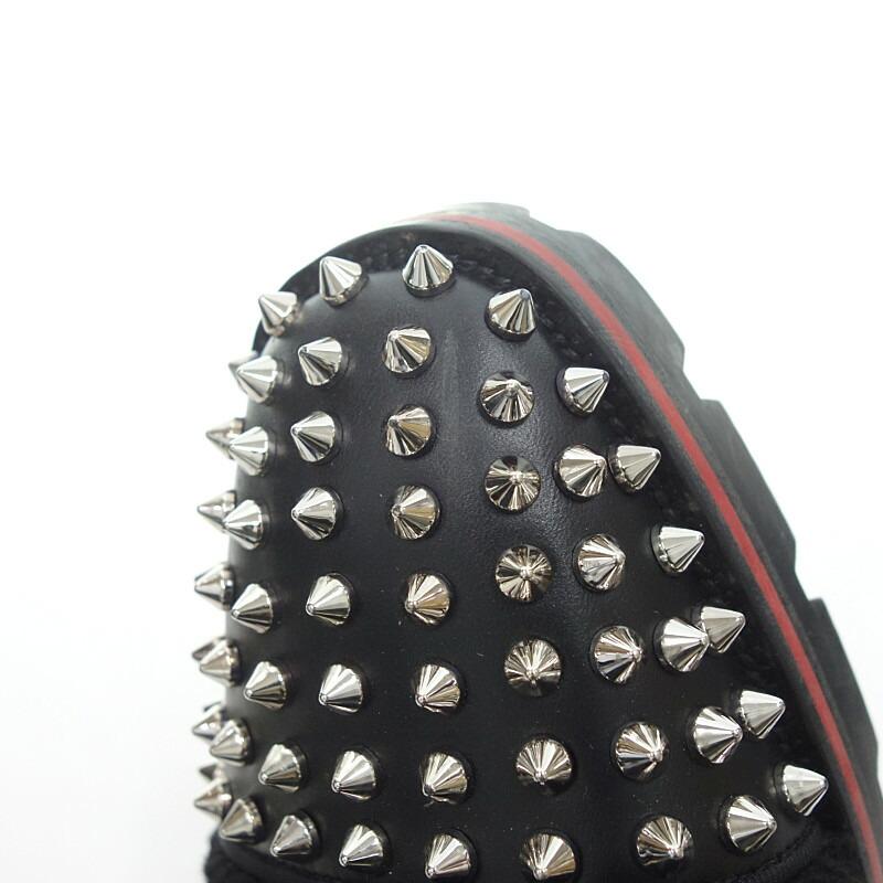 クリスチャンルブタン/CHRISTIAN LOUBOUTIN MELON SPIKES FLAT スパイク スタッズ ボア サイドゴア ブーツ 21C24 サイズ メンズ42 ブラック ランクA  (中古)｜blowz｜06