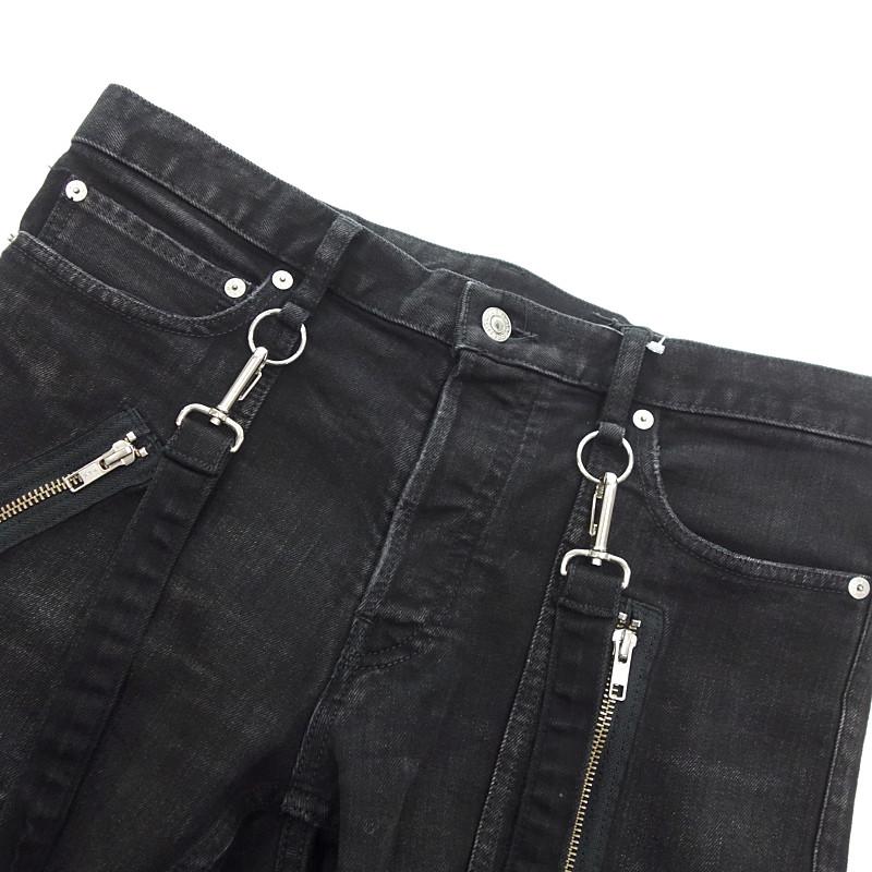 キディル/KIDILL × MINEDENIM SKINNY ZIPSTRAPS DENIM パンツ 01E24 サイズ メンズ44 ブラック ランクB  (中古)｜blowz｜05