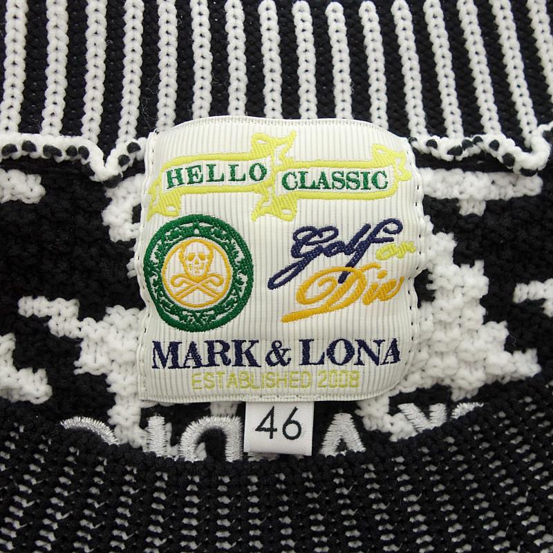 マークアンドロナ/MARKLONA ゴルフ 23AW Ever Dogtooth Sweater 千鳥 ニット 61E24 サイズ メンズ46 ブラック／ホワイト ランクA  (中古)｜blowz｜03