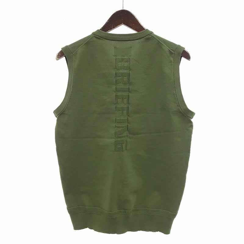 ブリーフィング/BRIEFING 23SS MS WR V NECK KNIT VEST ゴルフ ニット ベスト 12D24 サイズ メンズM カーキ ランクN  (中古)｜blowz｜02