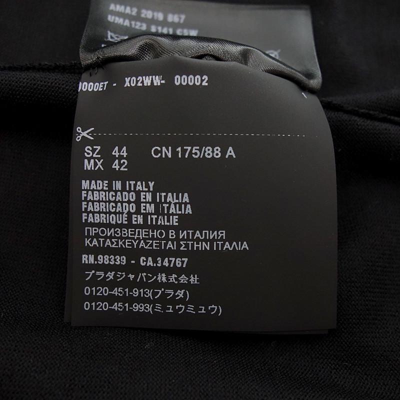 プラダ/PRADA UMA123 バージンウール クルーネック 半袖 Tシャツ ニット 52D24 サイズ メンズ44 ブラック ランクS  (中古)｜blowz｜05