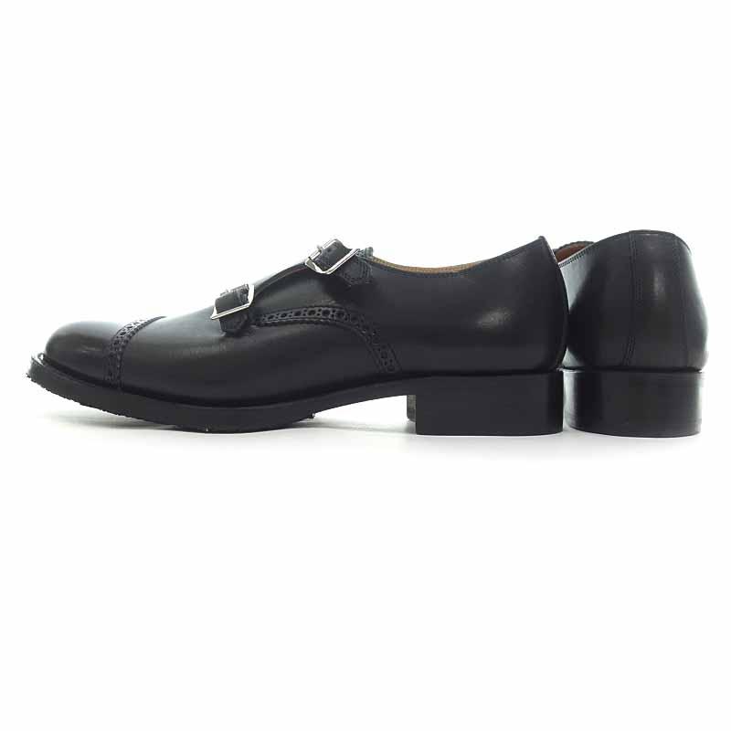 ウノピュウノウグァーレトレ/1 PIU 1 UGUALE 3 MRG427 MONK STRAP モンクストラップ レザー シューズ 51E24 サイズ メンズ43 ブラック ランクS  (中古)｜blowz｜02