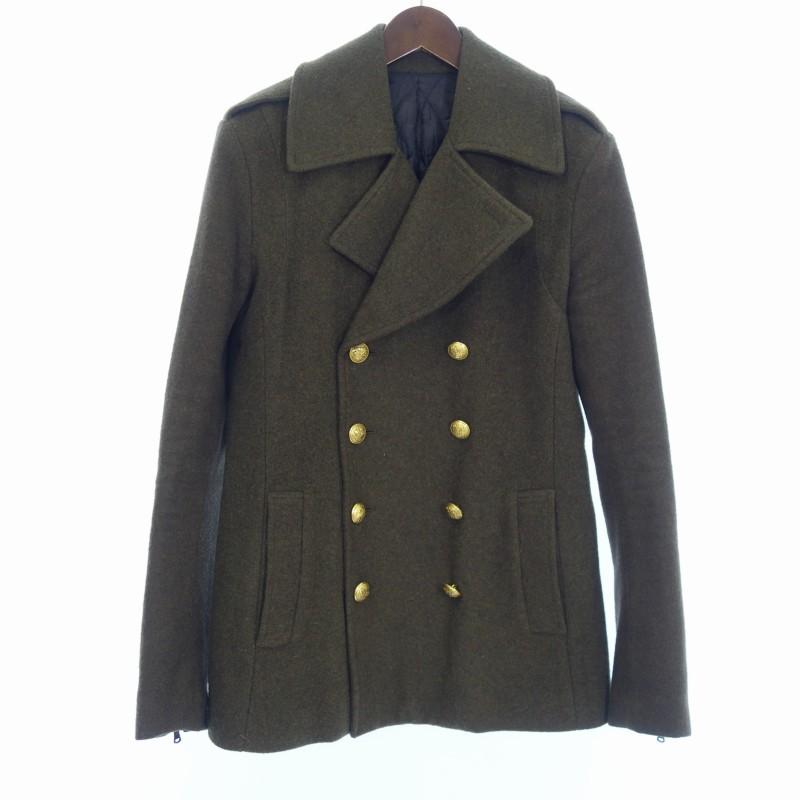 ムーンエイジデビルメント Moonage Devilment メルトン ウール Pコート サイズ ランクa 101 開店祝い メンズ44 カーキ 80b