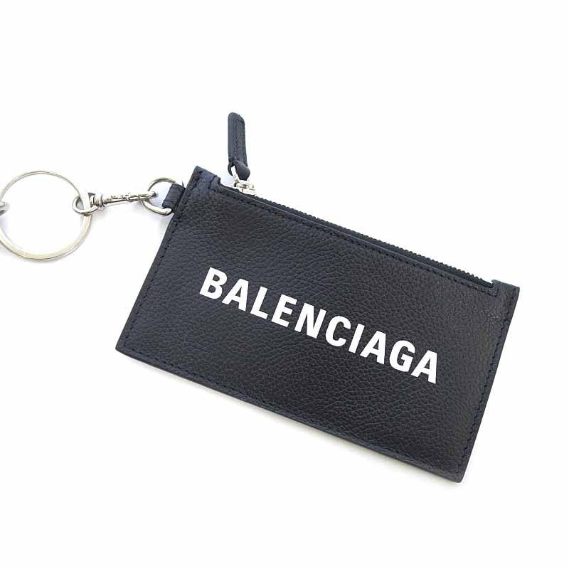 バレンシアガ/BALENCIAGA 20SS レザー キーリング付き キャッシュ カードケース 62C20 サイズ ユニセックスF ブラック
