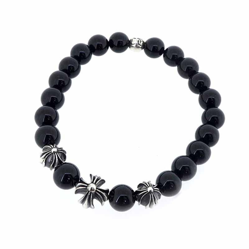 クロムハーツ/CHROME HEARTS 8mm ブラック コーラル クロス シルバー