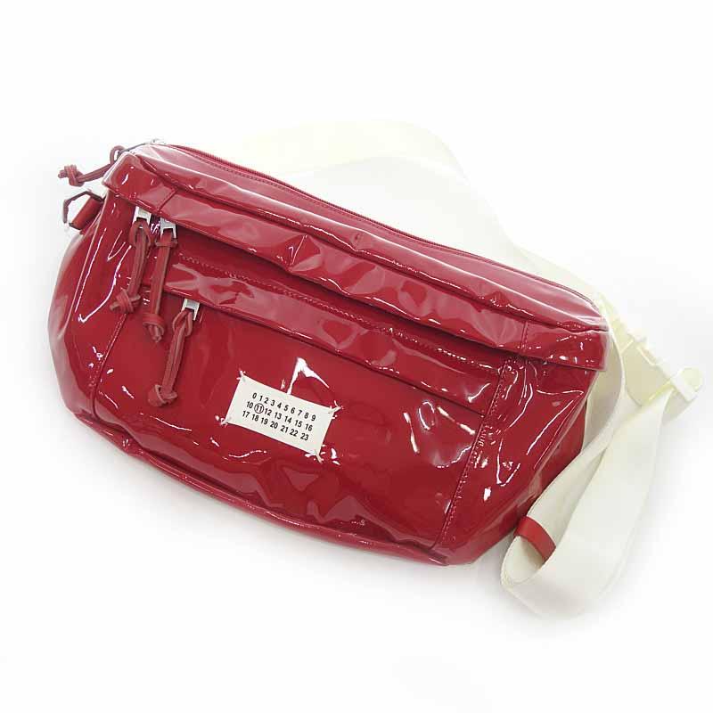 メゾンマルジェラ Maison Margiela 19ss 11 パテント エナメル レザー ヒップ ウエスト ショルダーバッグ h サイズ ユニセックス表記なし レッド ホワイト Blowz Yショッピングストア 通販 Yahoo ショッピング