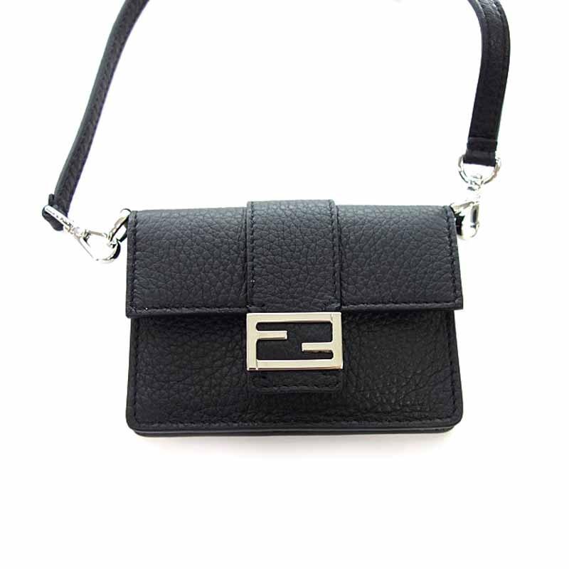 フェンディ/FENDI マイクロ フラット バゲット レザー バッグ フェンディ/FENDI マイクロ フラット バゲット レザー バッグ