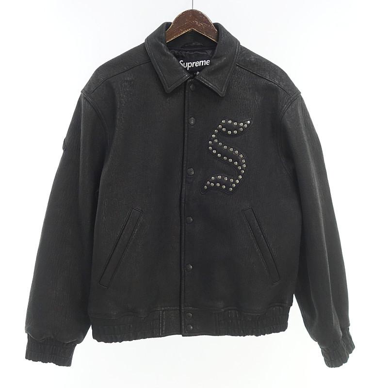 シュプリーム/SUPREME 21AW Pebbled Leather Varsity Jacket レザー